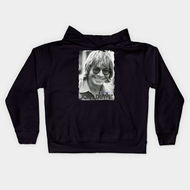 John Denver// black white design Kids Hoodie by YukieapparelShop